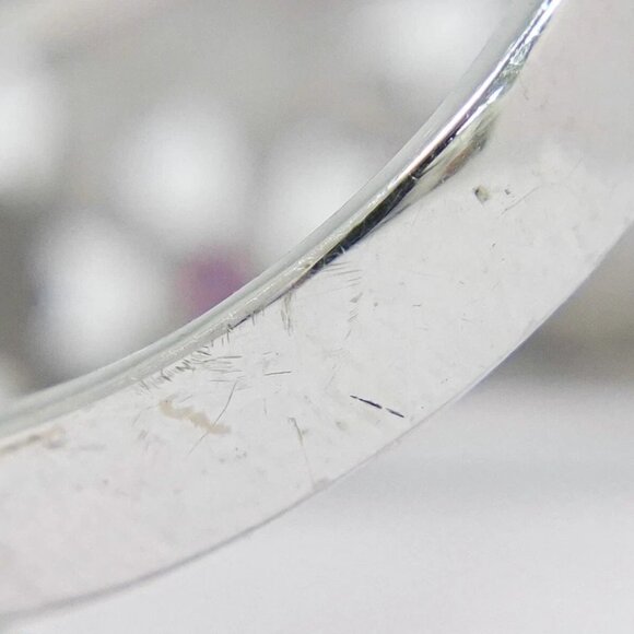 Sakura Ruby 0.05ct Diamond 0.10ct Ring K18 White Gold US 5-5.5 8.7g - Picture 5 of 8